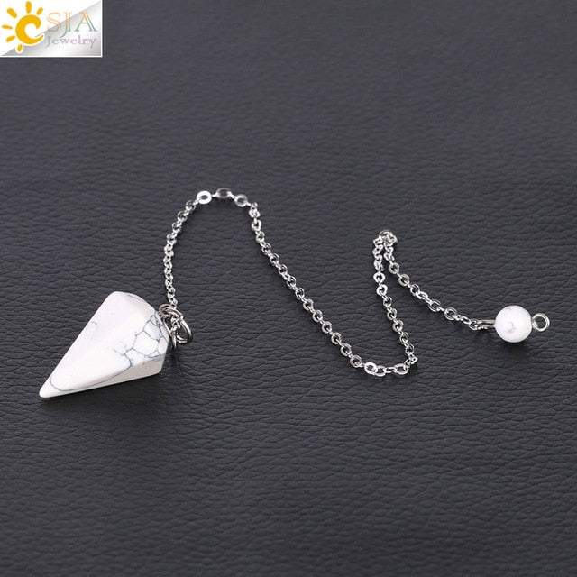 Reiki Pendulum Healing Crystal Necklaces.