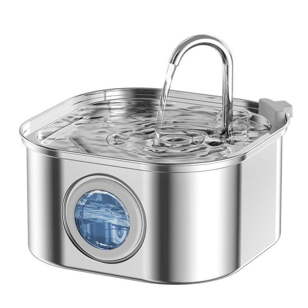 Stainless Steel Smart Pet Water Dispenser with Automatic Circulation and Filtration, Large Capacity Feeder for Cats and Dogs.