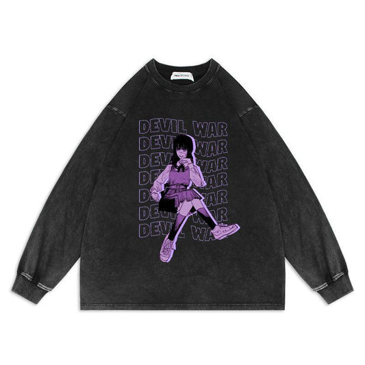 Various Chainsaw Man Heavy Duty Washed Sweaters.