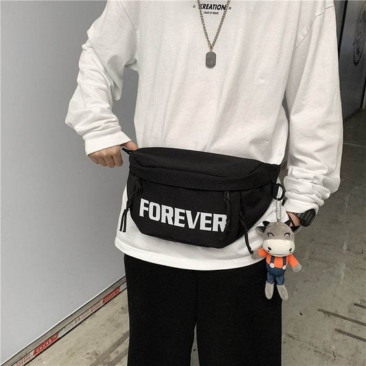 Oversize Shoulder Strap Bag - Forever Fusion Flex Fashion Big & Spacious Chest & Waist Bag Combo.