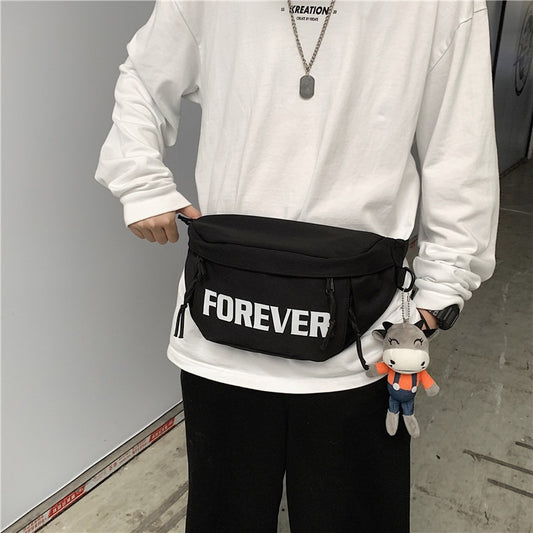 Oversize Shoulder Strap Bag - Forever Fusion Flex Fashion Big & Spacious Chest & Waist Bag Combo