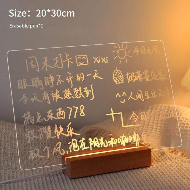 LED Note Board Light With Pen USB Message Board Night Light.