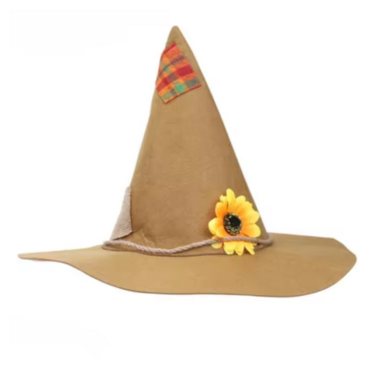 Cute Cottagecore Halloween Sunflower Patch Felt Witch Hat