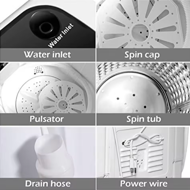 Compact Portable Twin Tub Washing Machine And Dryer - Eco-Friendly 240W