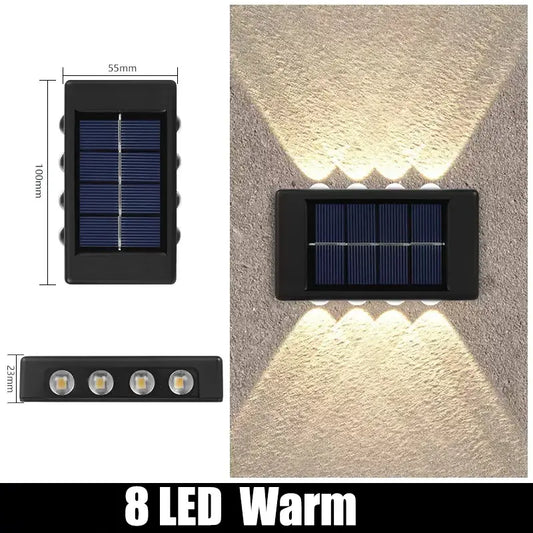 1pc 6-10 LEDs Solar Outdoor Wall Decorative Landscape Lighting Lights Fixtures Suitable For Courtyard Villa Fence Terrace Garden.