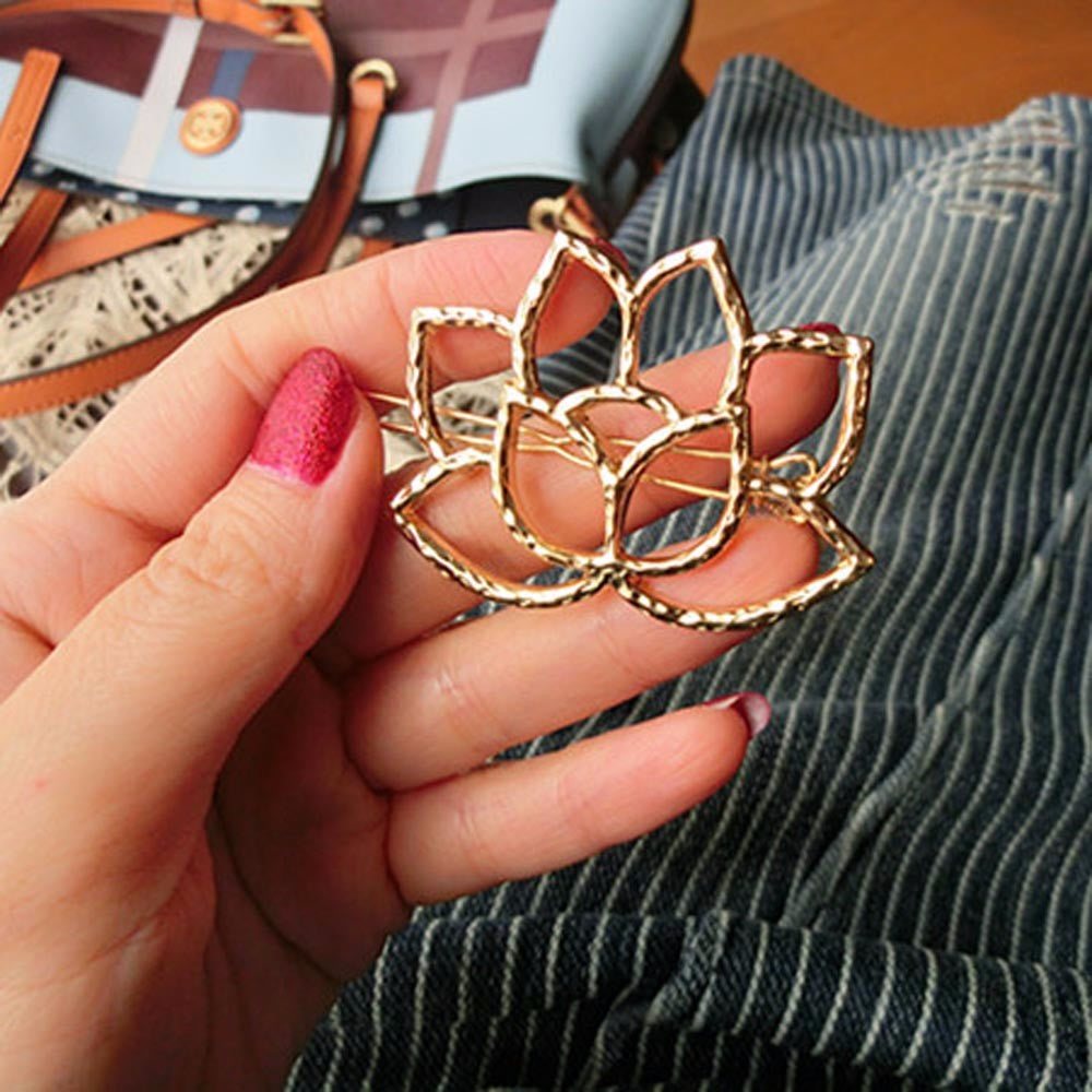 Lotus Bloom Hairpin Clip.