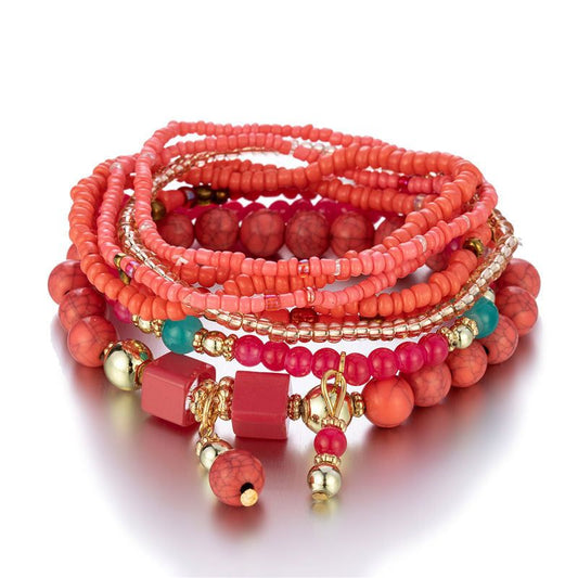 Creative Multilayer Turquoise Beaded Bracelet.