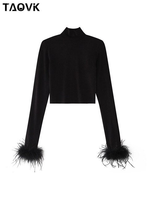 Feathered Cuffs Top