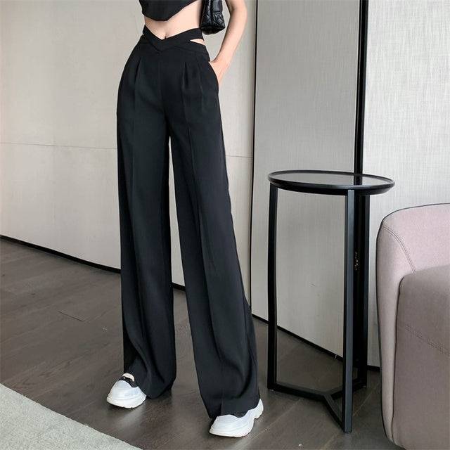Trendy Solid Loose Casual Pants.