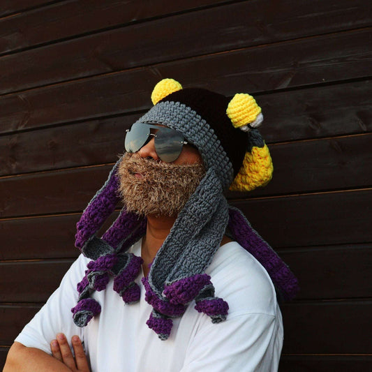 Kraken Cozy: Octopus Knitted Hood.