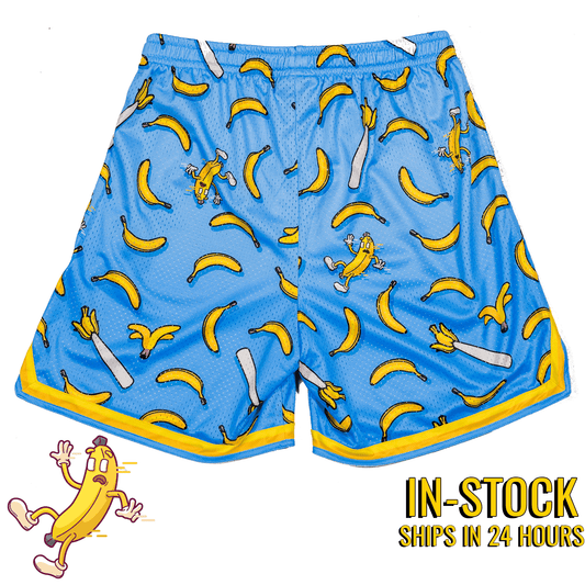 Nukes 'N Naners Bananas Mesh Lifestyle Baseball Shorts.
