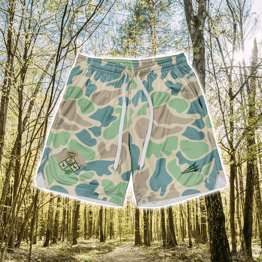 Seamhead Hunting Club Camo Mesh Lifestyle Baseball Shorts.