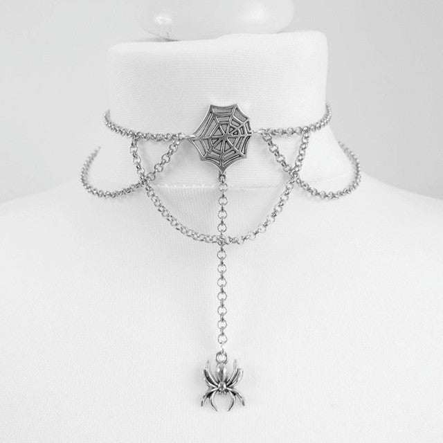 Black Crescent Moon Choker Necklace.