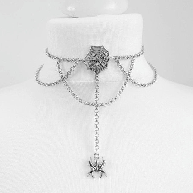 Black Crescent Moon Choker Necklace - Realm of Wonders