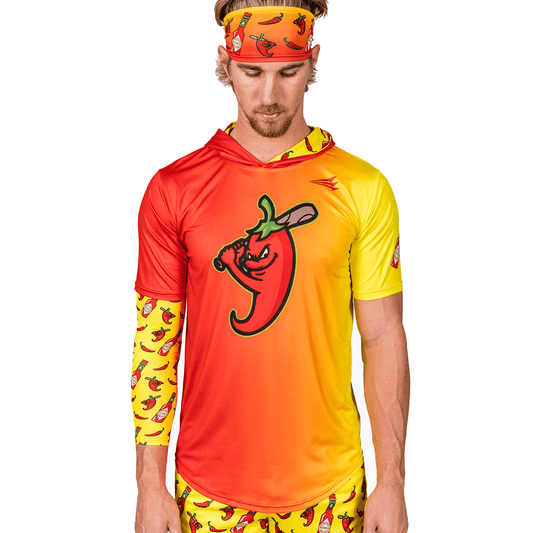 Ghost Peppers Baseball HyperMAX Short Sleeve Hoodie.