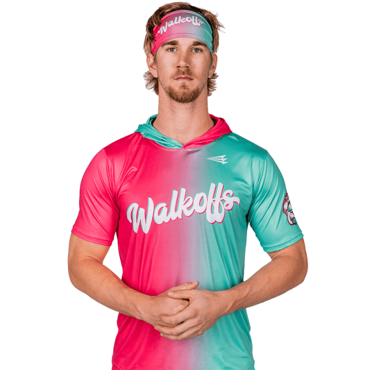 Watermelon Walkoffs Baseball HyperMAX Short Sleeve Hoodie.