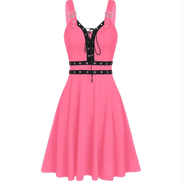 Women's Lace-Up Slip Dress