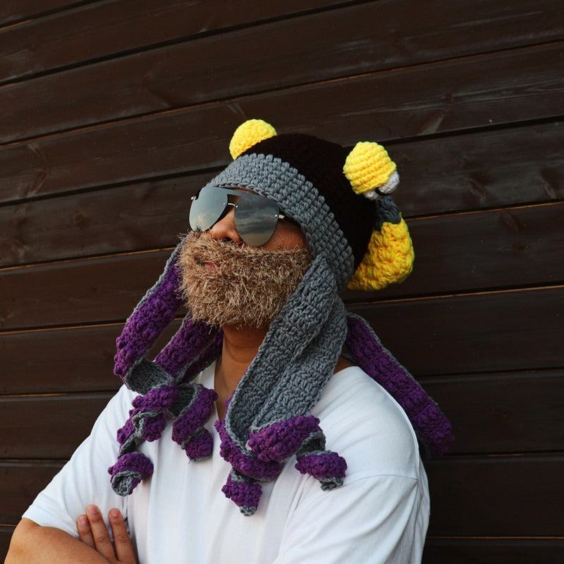 Kraken Cozy: Octopus Knitted Hood.