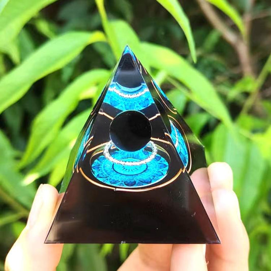 Orgone Energy - Various Crystal Ball Pyramids - Positive Energy Chakra Pyramids.