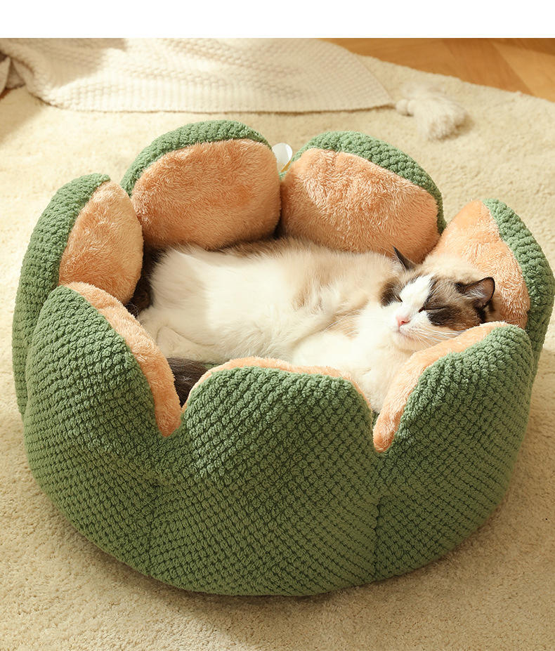 Cactus Petal Pet Nest Large Soft and Cozy bed for Cats or Dogs - Realm of Wonders