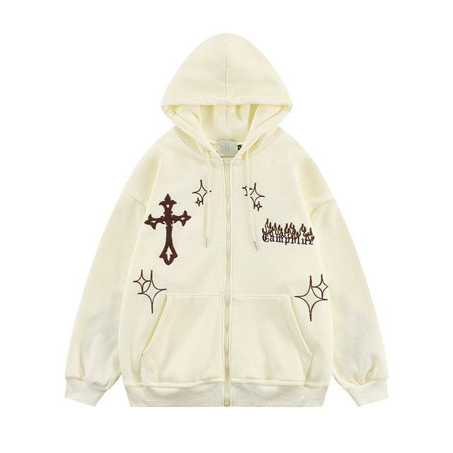 Embroidered Retro Hoodie.