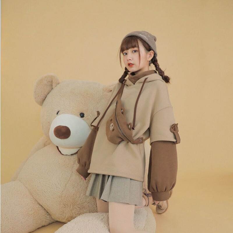 Aesthetic Bear Anime Hoodie - Kpop Style.