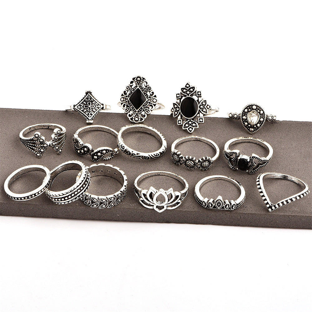 Oxidized Assorted Ring Set