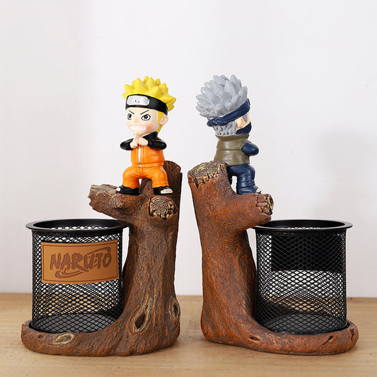 Naruto and Kakashi resin desktop ornaments storage pen holder