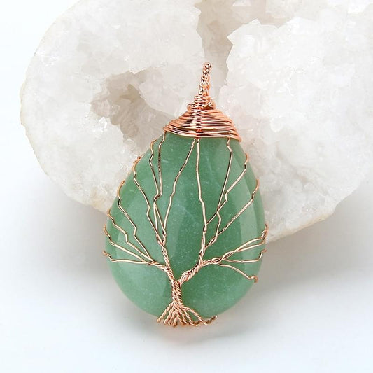 Tree of Life Pendant - Natural Healing Crystals.