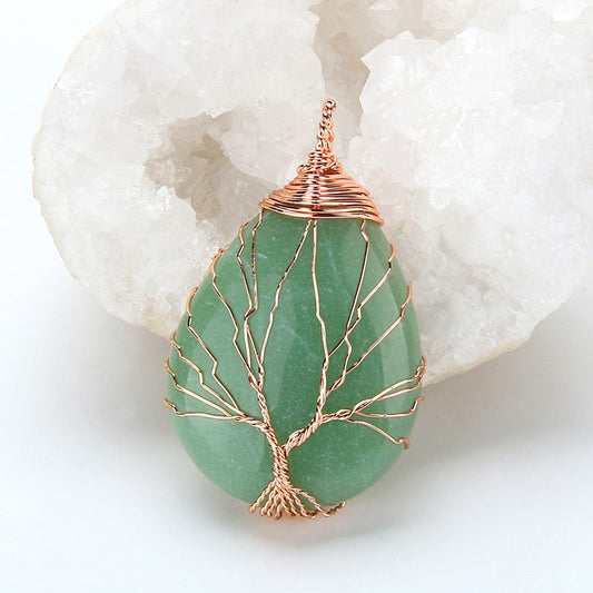 Tree of Life Pendant - Natural Healing Crystals - Realm of Wonders