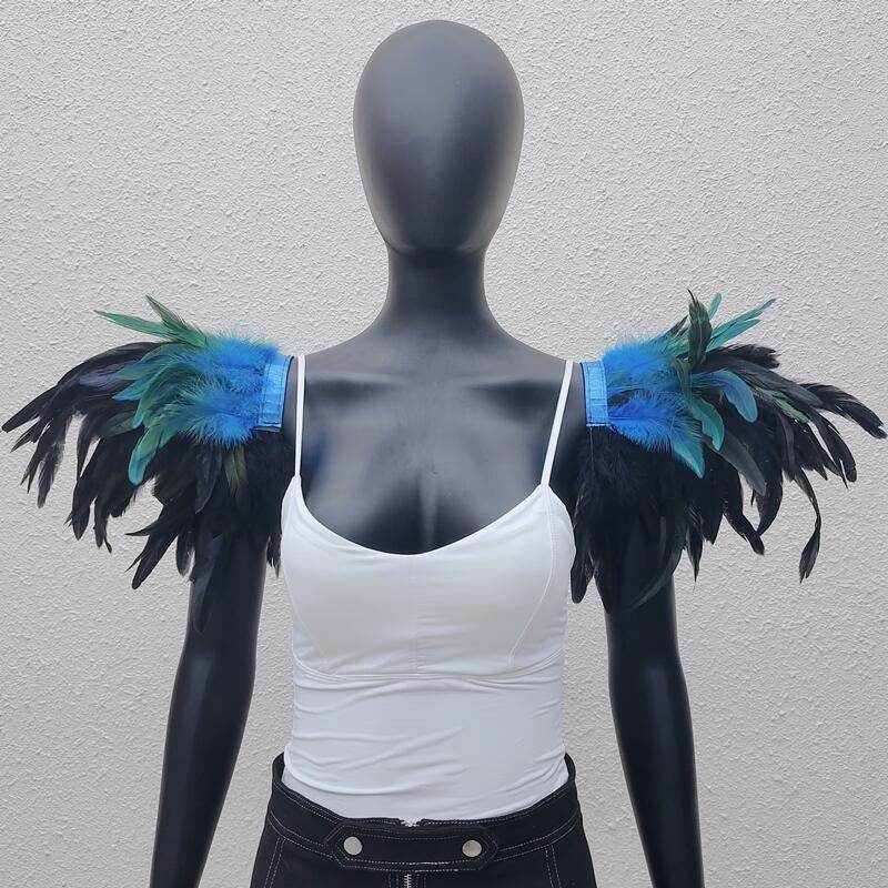 Midnight Raven's Embrace: Gothic Feather Shawl.