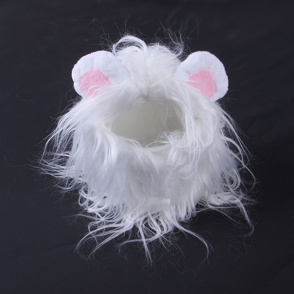 Lion Mane Headdress for Cats and Dogs: Adorable Pet Costume.