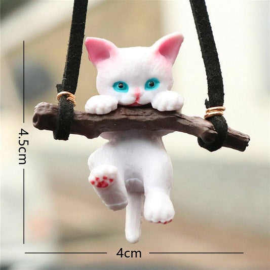 Cute Cat Rearview Mirror Pendant - Hanging Ornament.