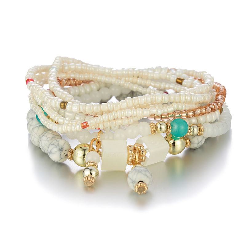 Creative Multilayer Turquoise Beaded Bracelet.