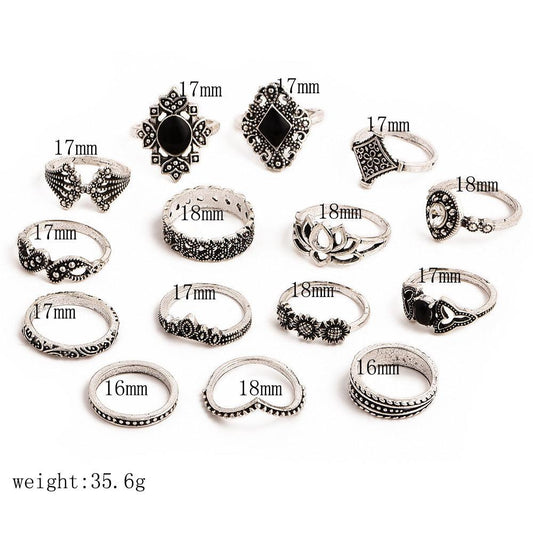 Oxidized Assorted Ring Set.