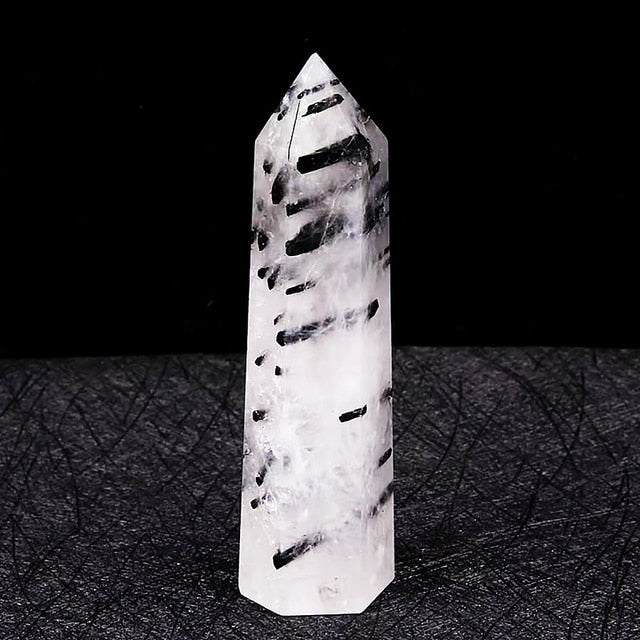 Natural Black Tourmaline Quartz.