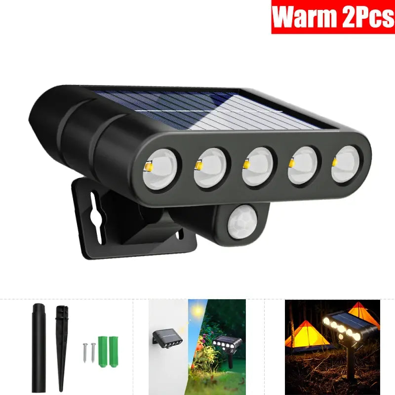 1pc 6-10 LEDs Solar Outdoor Wall Decorative Landscape Lighting Lights Fixtures Suitable For Courtyard Villa Fence Terrace Garden