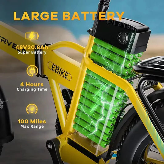 Spare Back Up Battery For CYBERVELO 1000W Folding Electric Bike 48V 20AH - Realm of Wonders