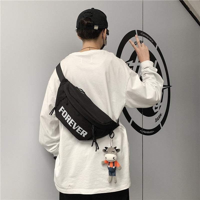 Oversize Shoulder Strap Bag - Forever Fusion Flex Fashion Big & Spacious Chest & Waist Bag Combo.