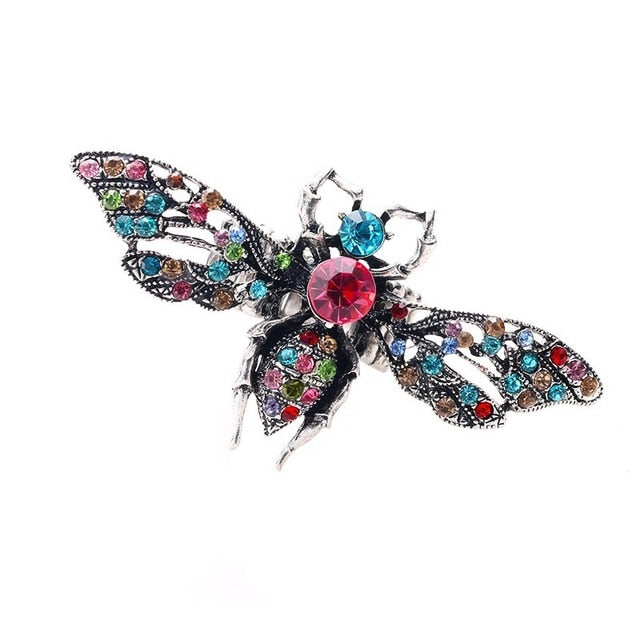 Bee Harmony: Colorful Crystal Stone Ring