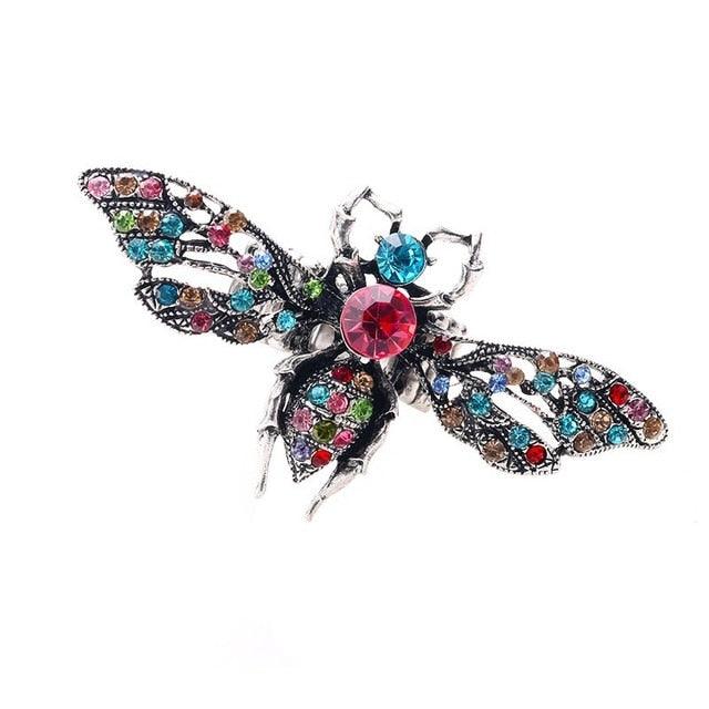 Bee Harmony: Colorful Crystal Stone Ring.