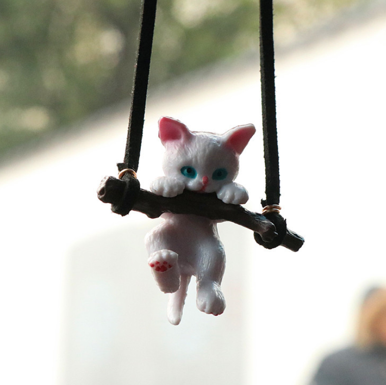 Cute Cat Rearview Mirror Pendant - Hanging Ornament.