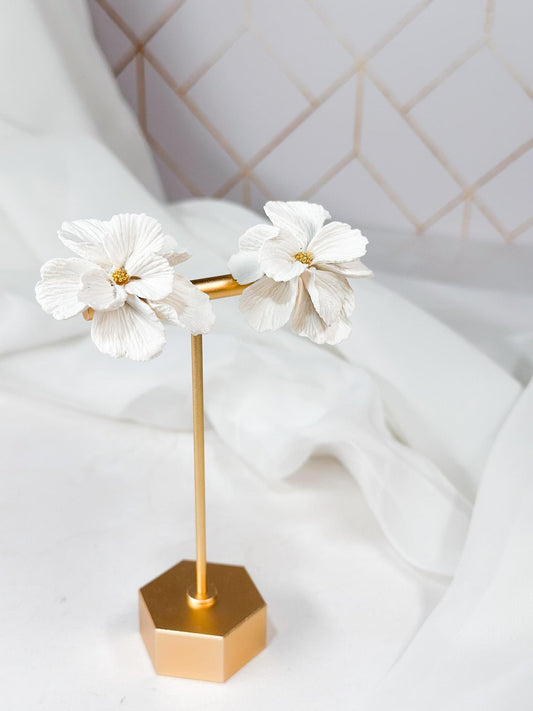 Blossom – Handsculpted Flower Statement Earrings.
