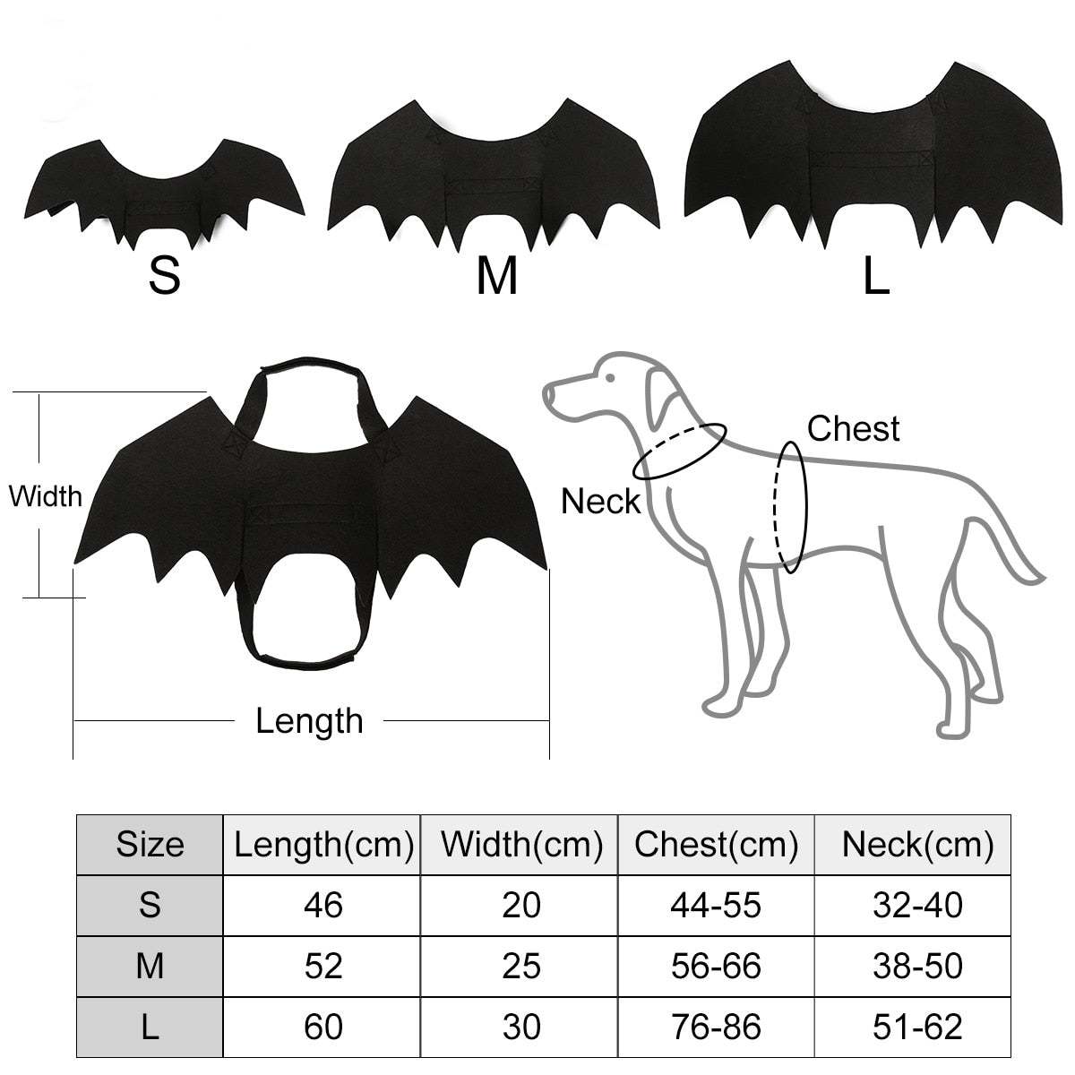 Pet Bat Wing Halloween Party Costumes Cat or Dog.