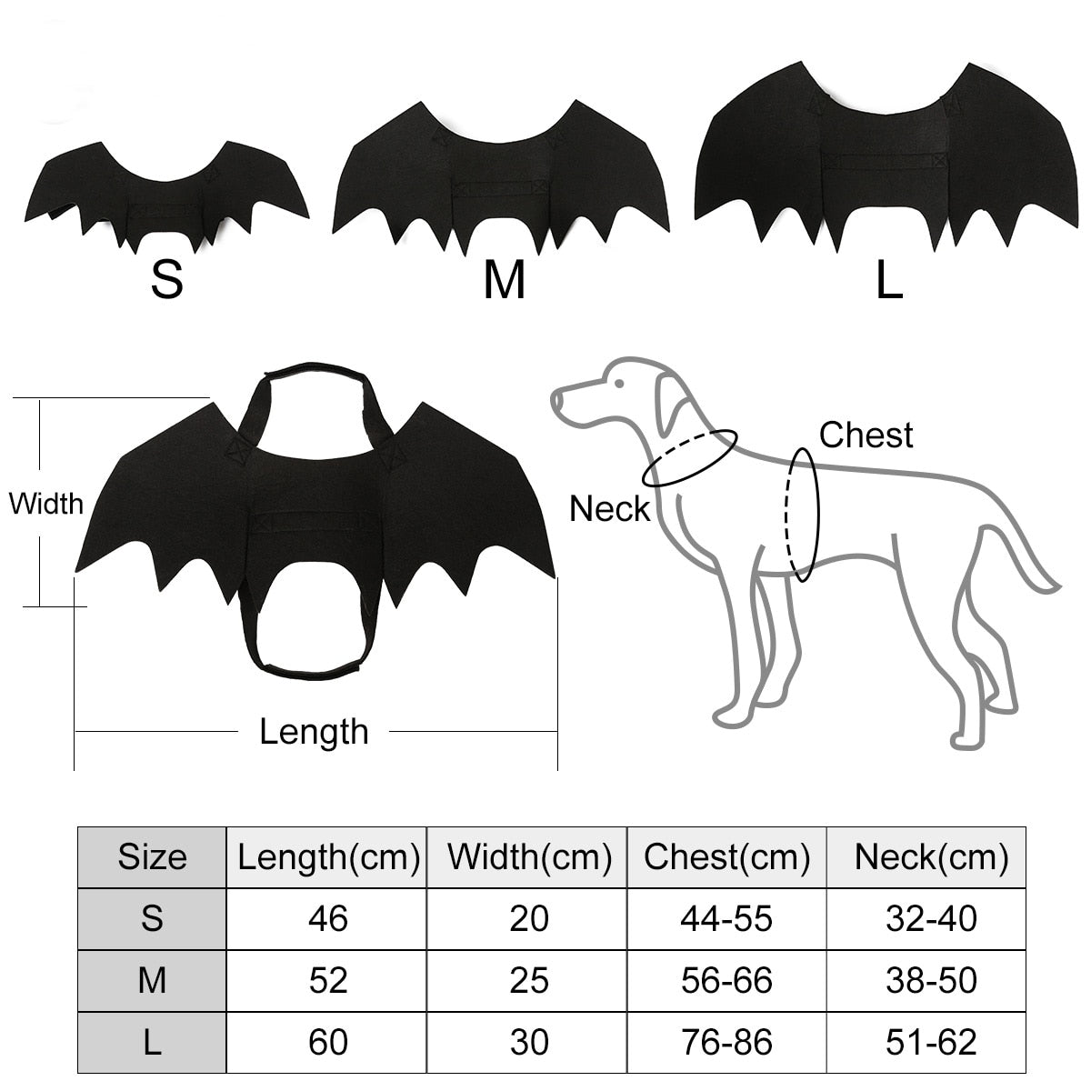 Pet Bat Wing Halloween Party Costumes Cat or Dog