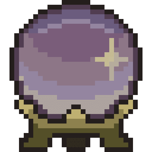 Digital Pixel Art Crystal Ball For Stickers Or Video Games.