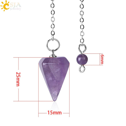 Reiki Pendulum Healing Crystal Necklaces.