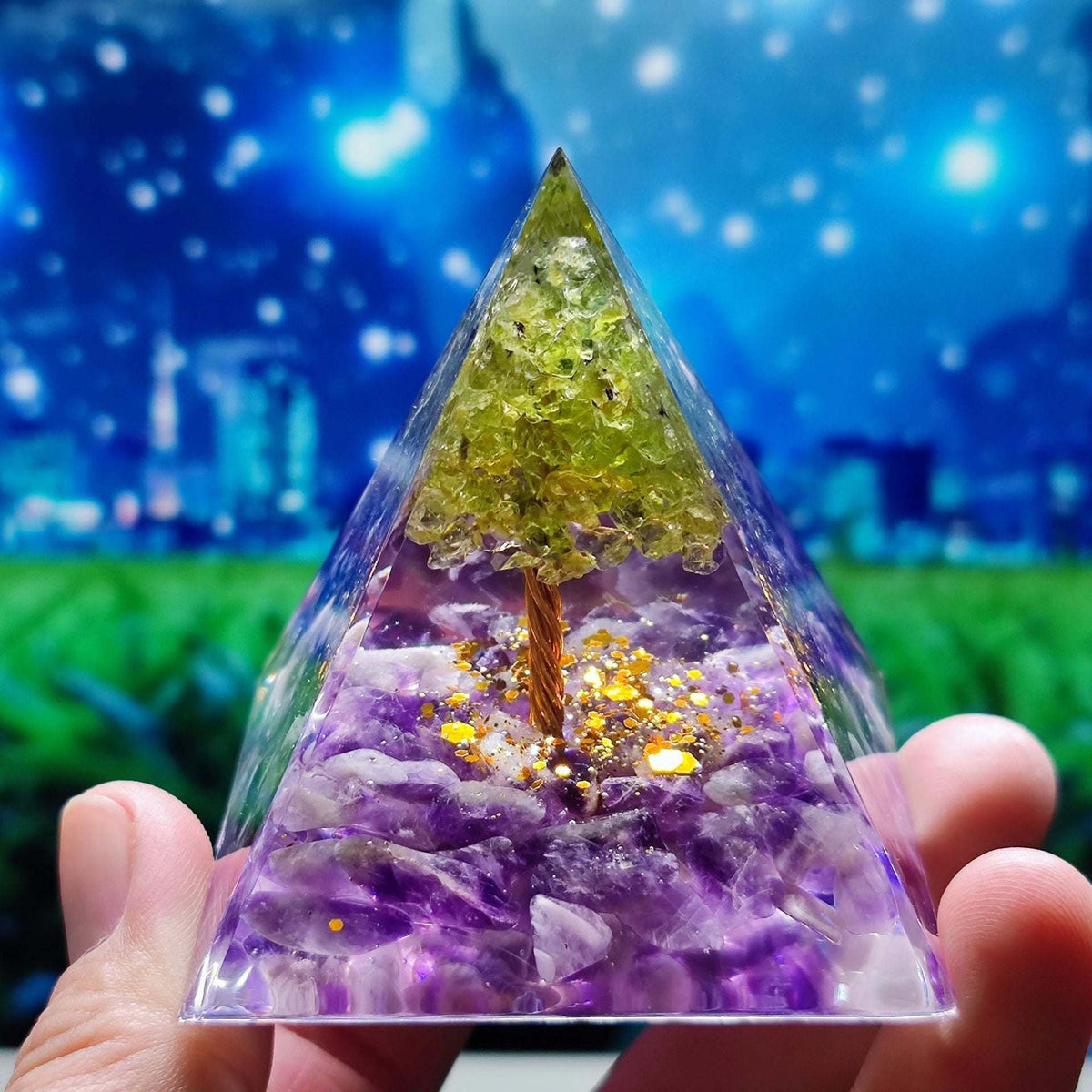 Orgone Crystal Pyramid - Tree Of Healing.