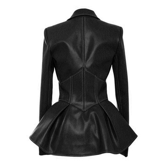 Black Leather Jacket Gothic/Motorcycle style Jacket.