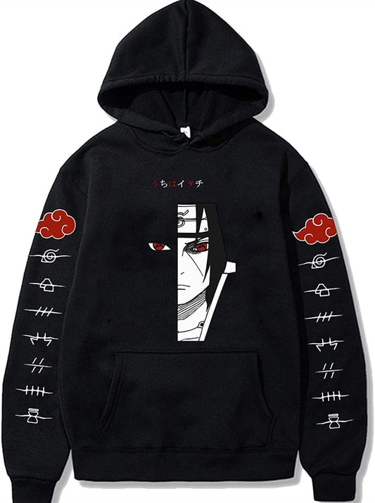 Sharingan Shadows: Naruto Itachi Uchiha Anime Printed Hoodie
